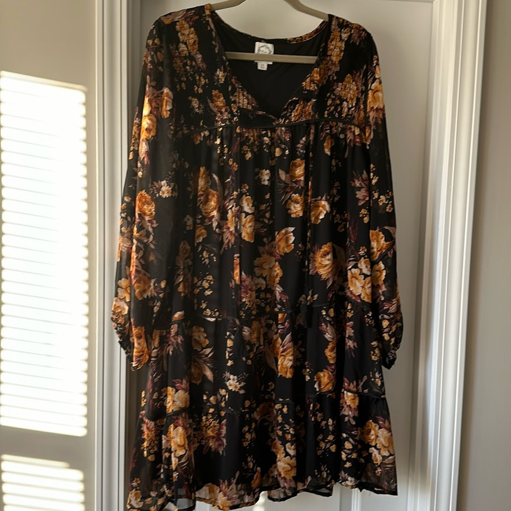 Blue rain long sleeve dress size 1XL